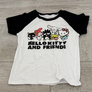 Hello Kitty And Friends Raglan Tee - White and Black